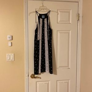 CeCe Black and White A line Dress